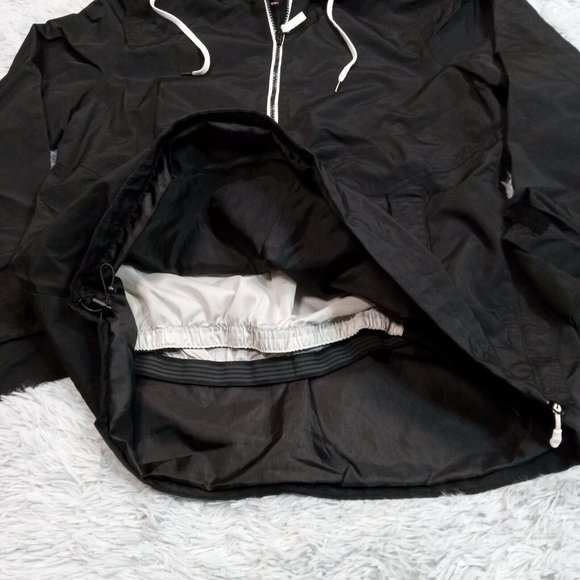 Swiss Tech Womens Jacket Windbreaker Black XL Kangaroo Pockets Liner Cinch Waist - Picture 10 of 15